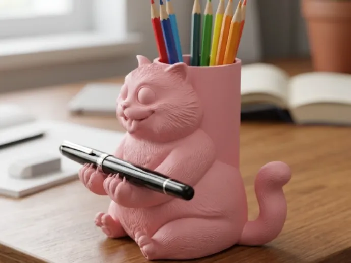 Funny Cat Desk Organizer / Pencil Holder