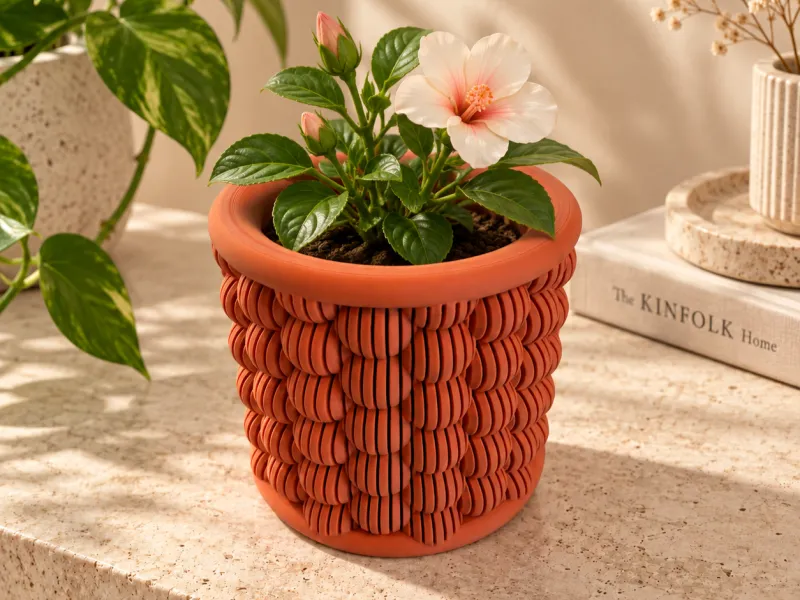 Dokulu Terrakota Döngü Saksısı