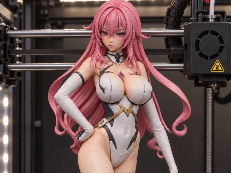 Sci-Fi Pink Hair Anime Girl Figure – Futuristic Mech