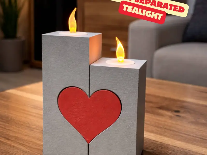 LUZ DE VELA COM CORAÇÃO SEPARADO / LUZ DE VELA DE DIA DOS NAMORADOS