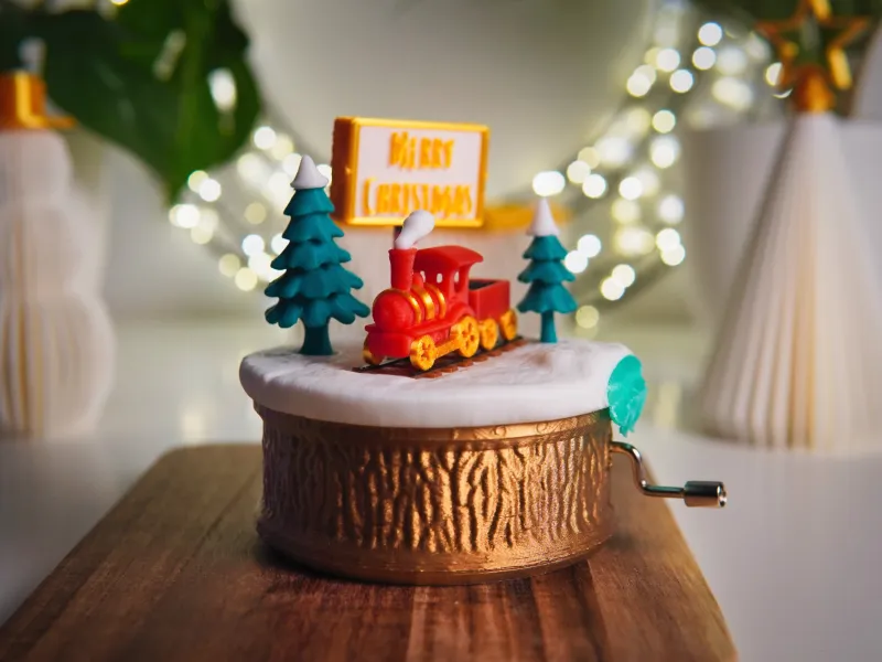A Christmas Winter Train Music Box