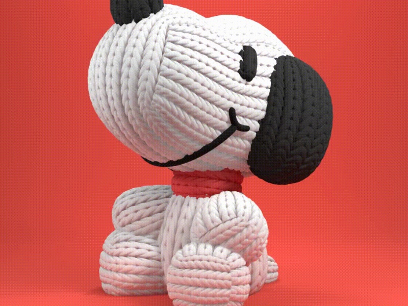 snoopy lavorato a maglia