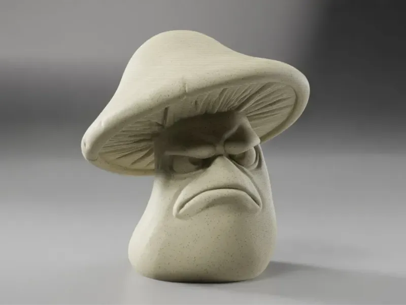 Statuetta del fungo imbronciato