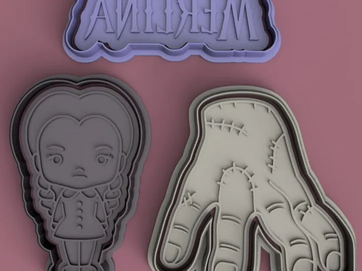 Wednesday Addams Cutter & stamp set - merlina - Dedos