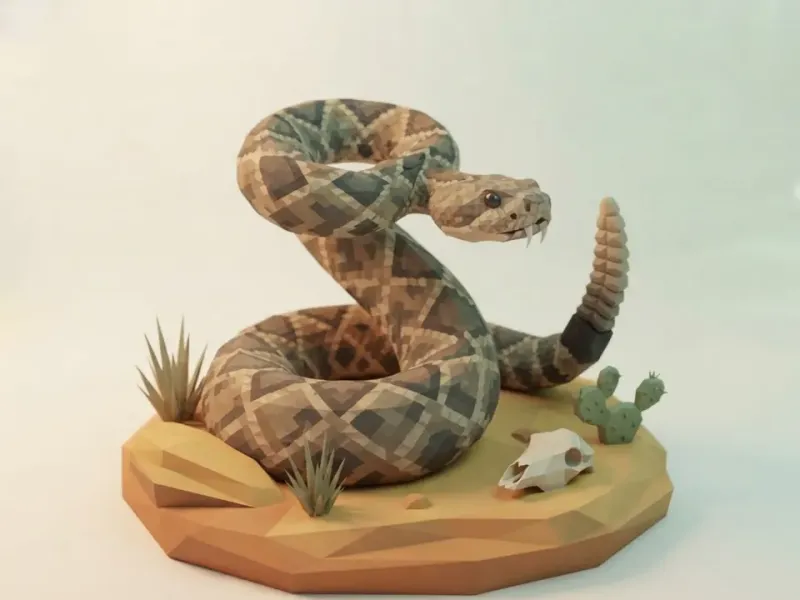 Low Poly Rattlesnake