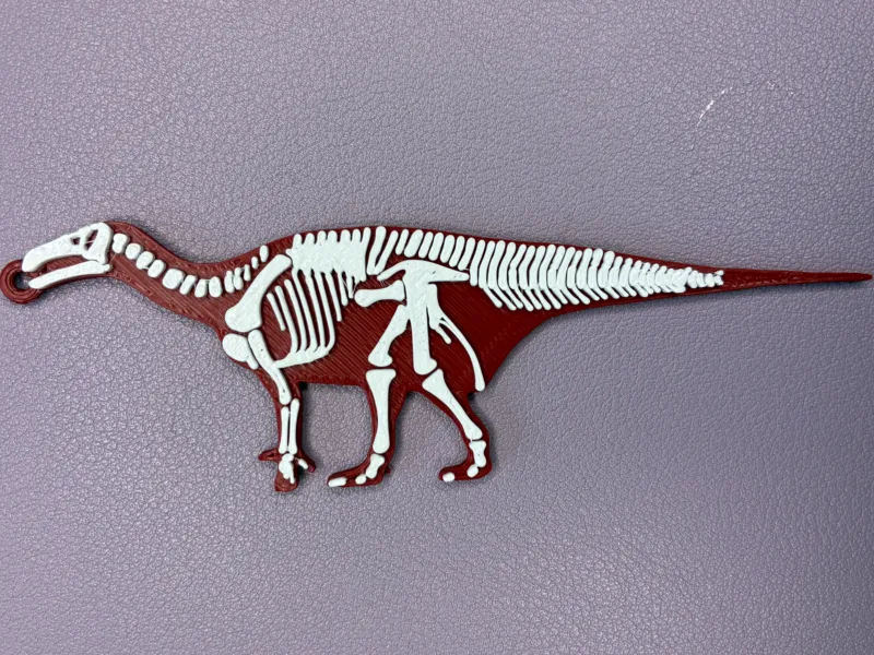 Iguanodon Skeleton Keyring | Multicolour Dinosaur Keychain |