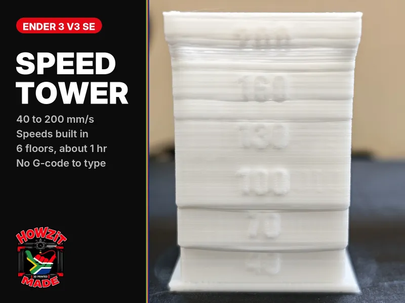 Torre de Velocidade Ender 3 V3 SE | PLA 40 a 200 mm/s Integrado