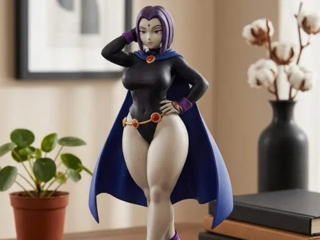 Teen Titans Raven Figurine Model Desk Decor Paintable