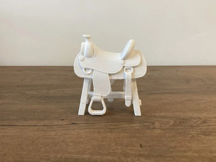 Western Saddle on Stand - Cowboy Model