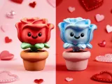 Valentine's Day Rose Ring Box Emoji Decoration Ornament Split Parts Separated Parts Multi-Color-0