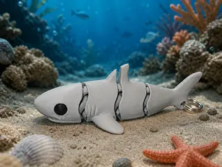 Flexi Shark Keychain ~ NO AMS ~ 30 Minute Print