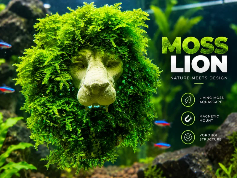 Moss Lion – Voronoi Aquascaping Decor & Moss Holder