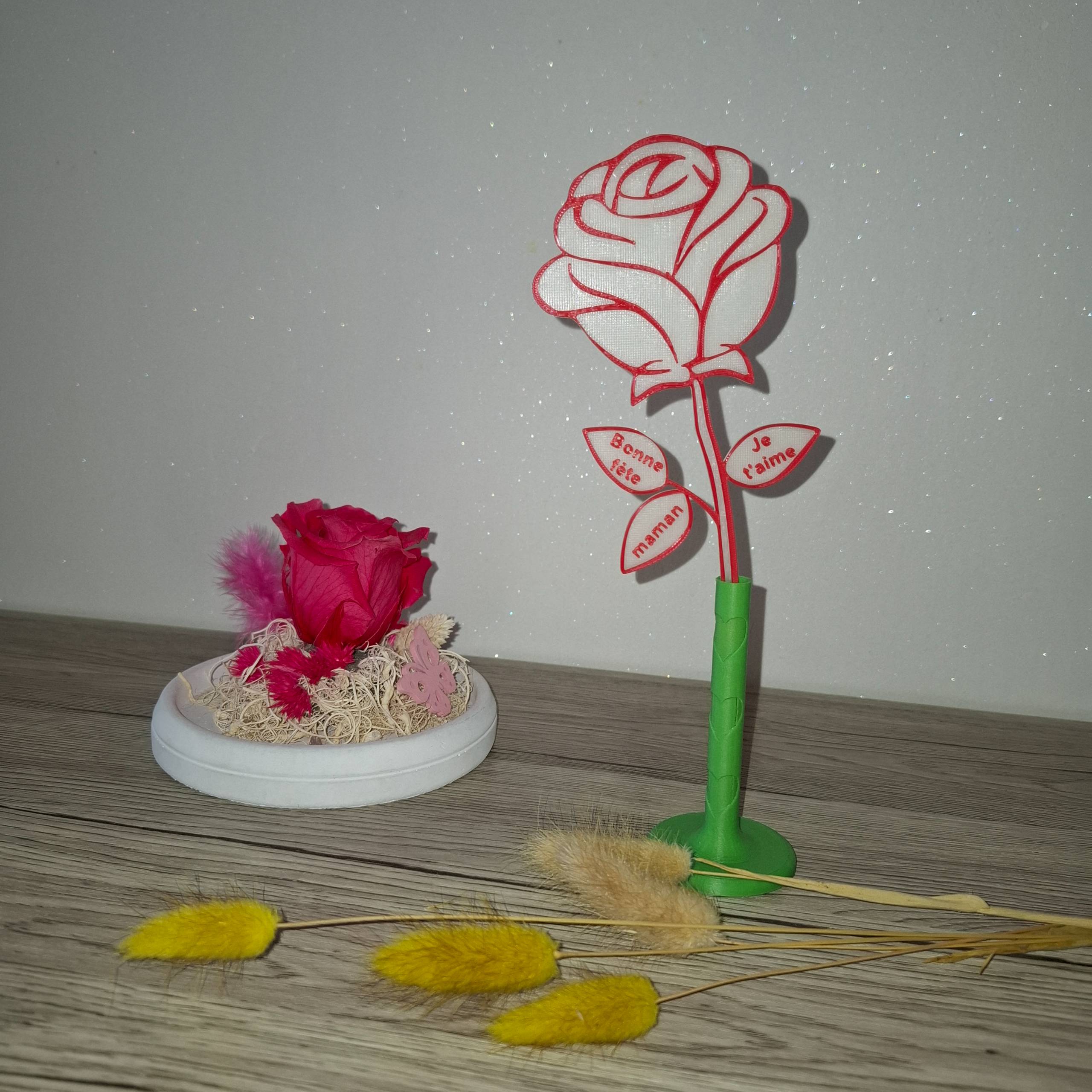 Décoration rose et vase fête des mères