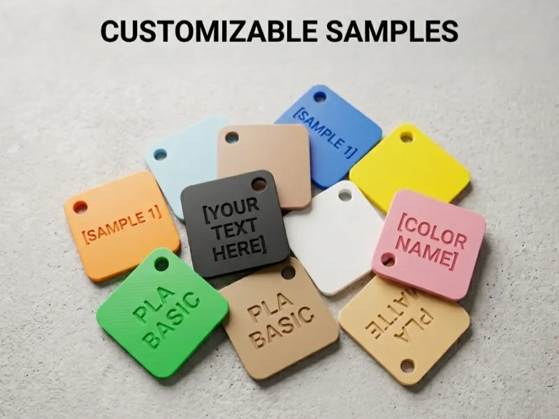 Quadrati Colorati Bambu - Testo Personalizzabile