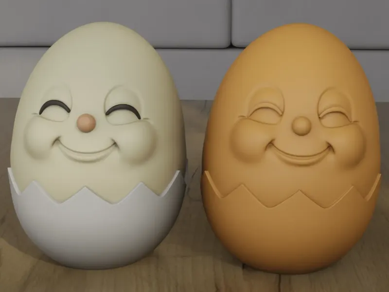 Cute Smiling Egg Toy 3D Printable STL Model