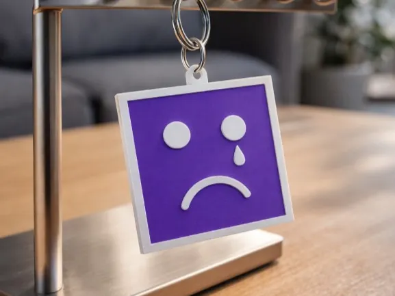 Llavero Emoji Cuadrado Triste