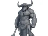 Minotaur Warrior Low Poly - 3D Model-0