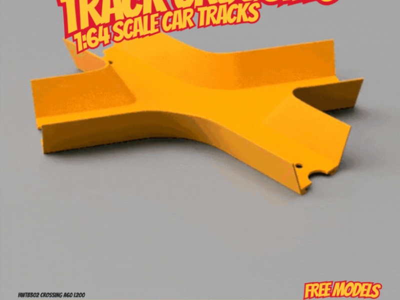 ✖️ Car Track 60° Crossing, High Walls, Hot Wheels Compatible