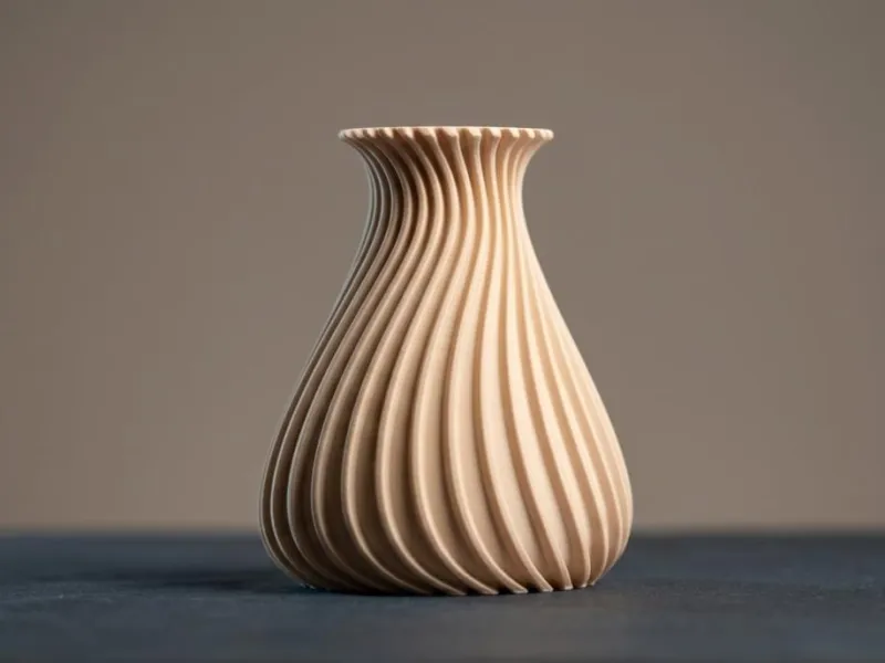Vase à nervures spirales