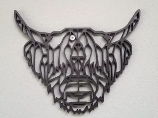 Highland Cow Wall Art – Geometric Look