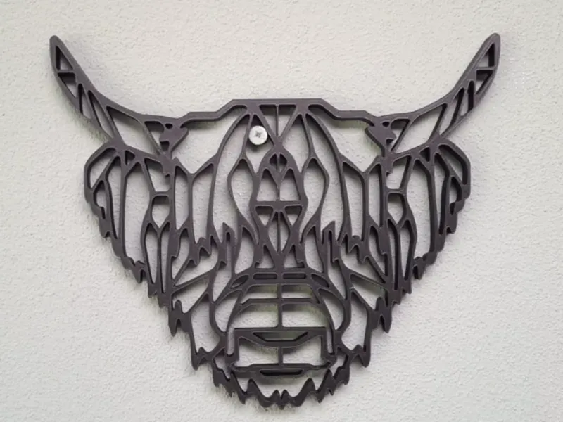 Highland Cow Wall Art – Geometric Look