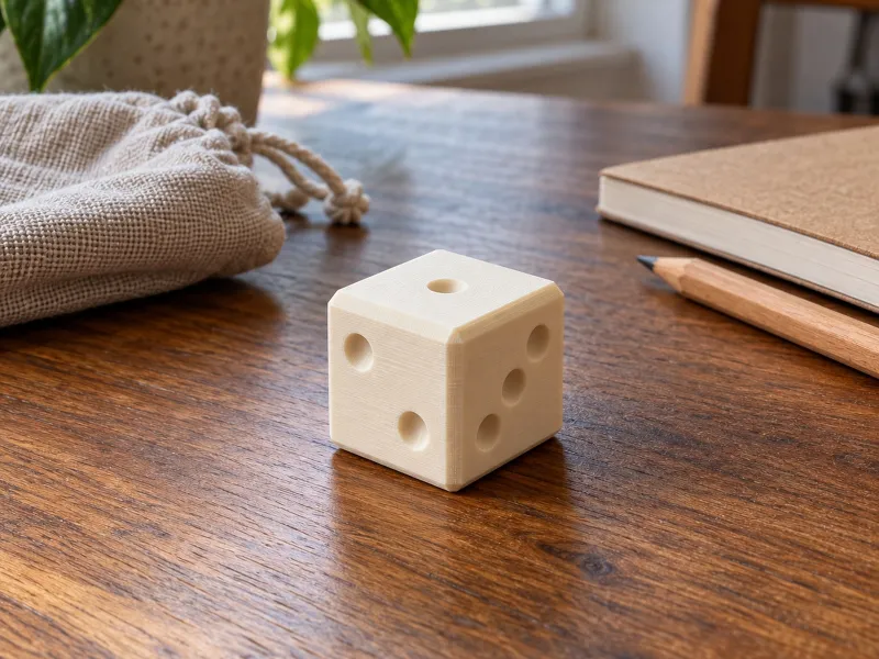 Dado de juego de seis caras facetado: Cubo biselado
