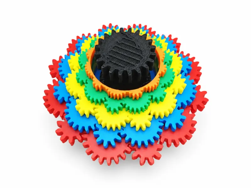 Spinner Zoetropio con Ingranaggi Sovrapposti