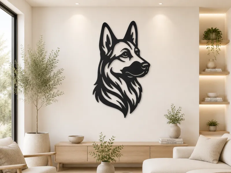 German Shepherd Head 2D Wall Art
