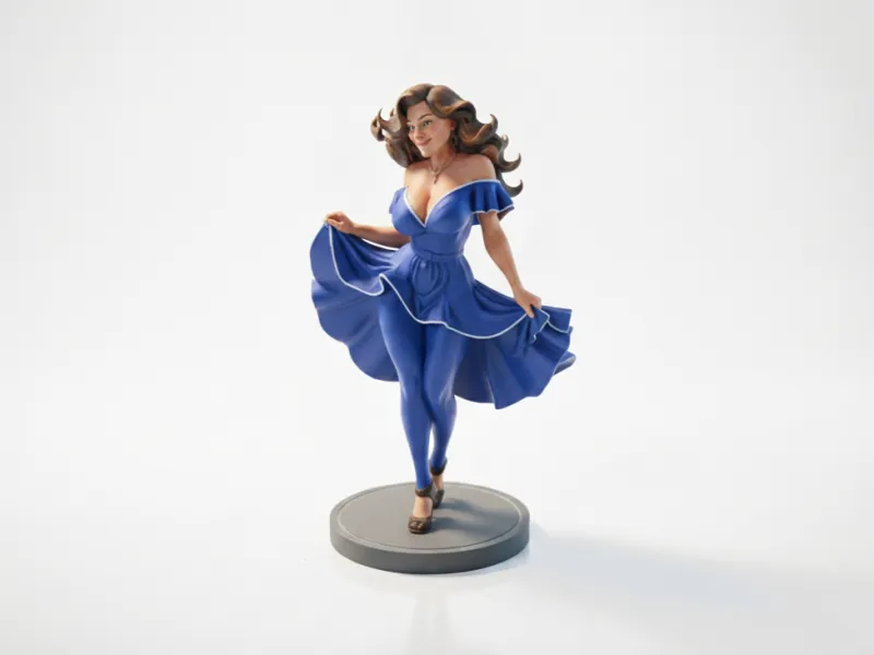 Lady Dancing Sculpture Female Figurine 3D Printable