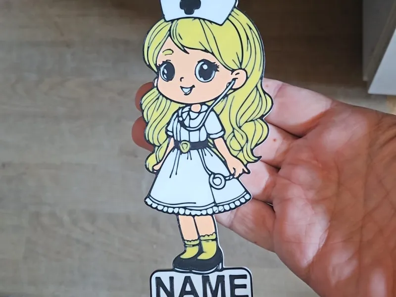 Enfermera rubia - nombre personalizado