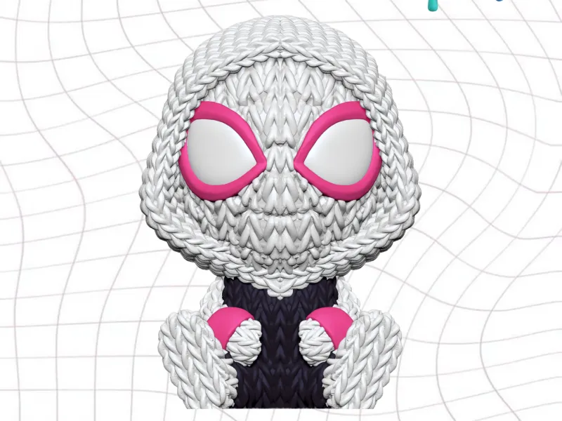 Spider Gwen - Toy - Keyring - Charm - Knitted - Crochet