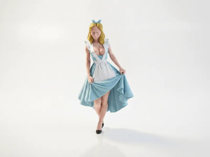 Cottage Girl Figurine Female Character 3D Printable
