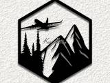 AIRPLANE MOUNTAINS wall art home decor-0