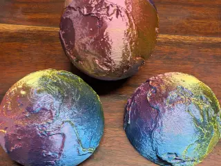 Earth Globe. Topographic Mounted Model