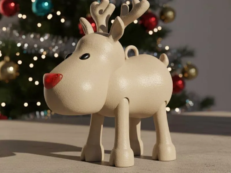 Articulated Rudolph Red-Nosed Reindeer Christmas Ornament