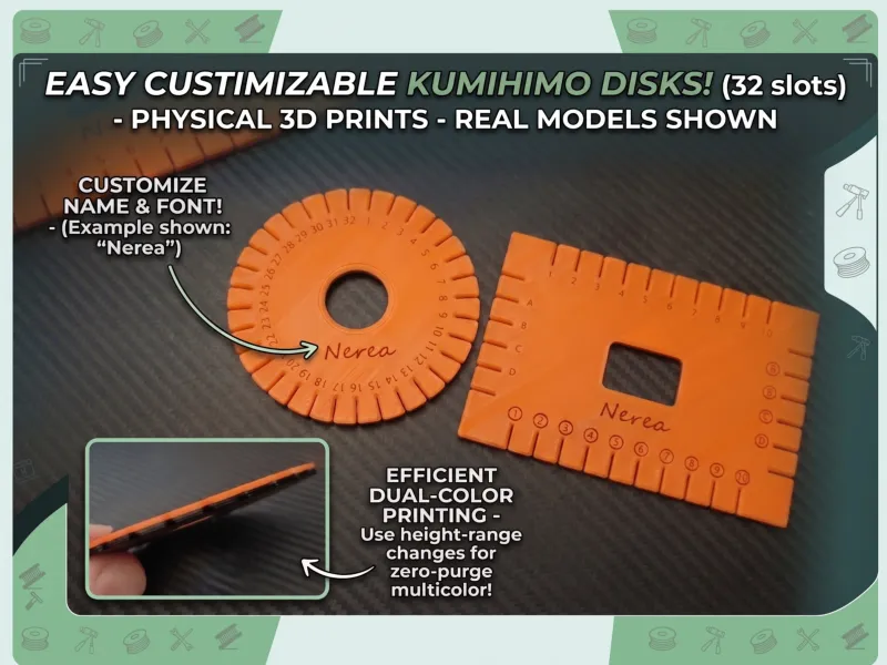 Discos Kumihimo fáciles de 32 ranuras