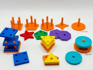 早教教具几何形状分类板