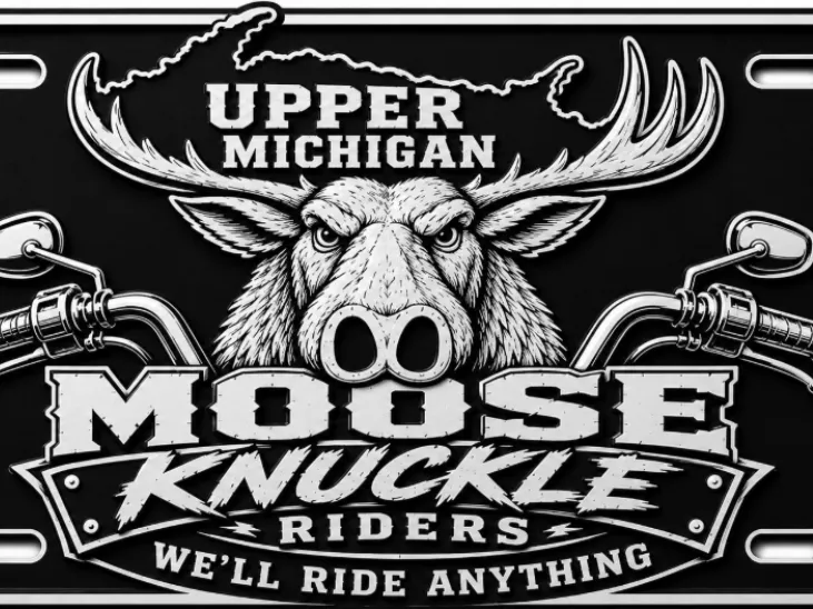 moose knuckle riders plate