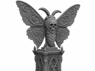 Death moth statue
