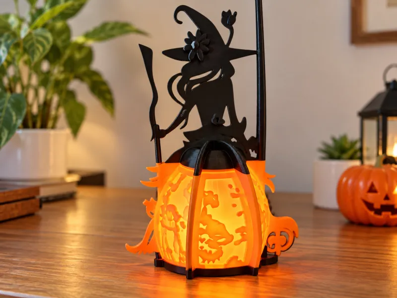 Witch & Pumpkin Halloween Lantern