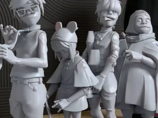 Gorillaz Diorama Fan Art Multipart STL/3mf