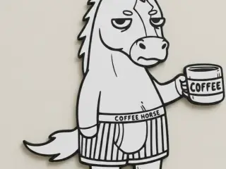 "Monday Mood" Coffee Horse 3D Model