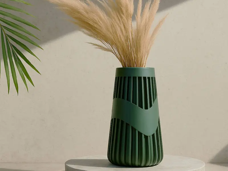 Modern Decoration Striped Vase, Geometric Vases