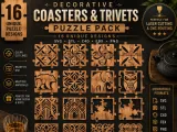 Decorative Coasters & Trivets Puzzle Pack SVG STL CNC Laser-0
