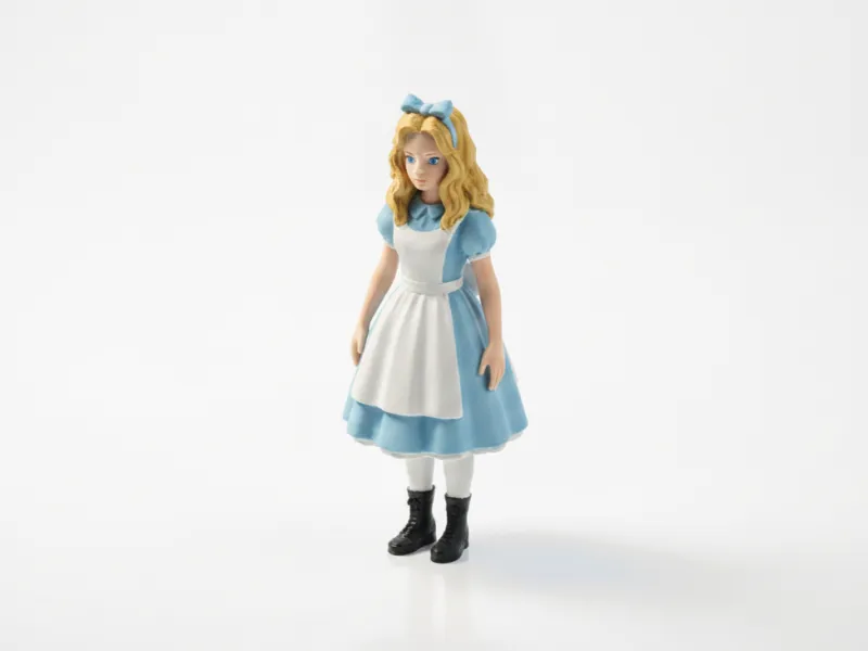 Estátua de Alice no País das Maravilhas Desenho Animado Imprimível em 3D