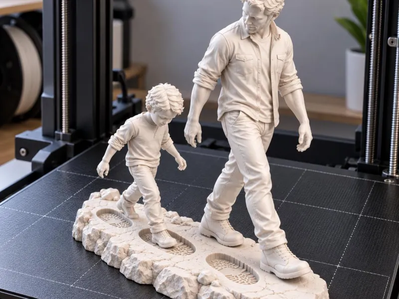 Father and Son Statue STL | In His Footsteps