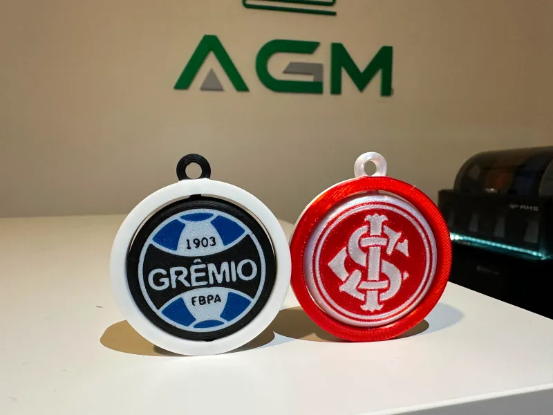 Grêmio e Internacional - Chaveiro Giratório Print-in-Place