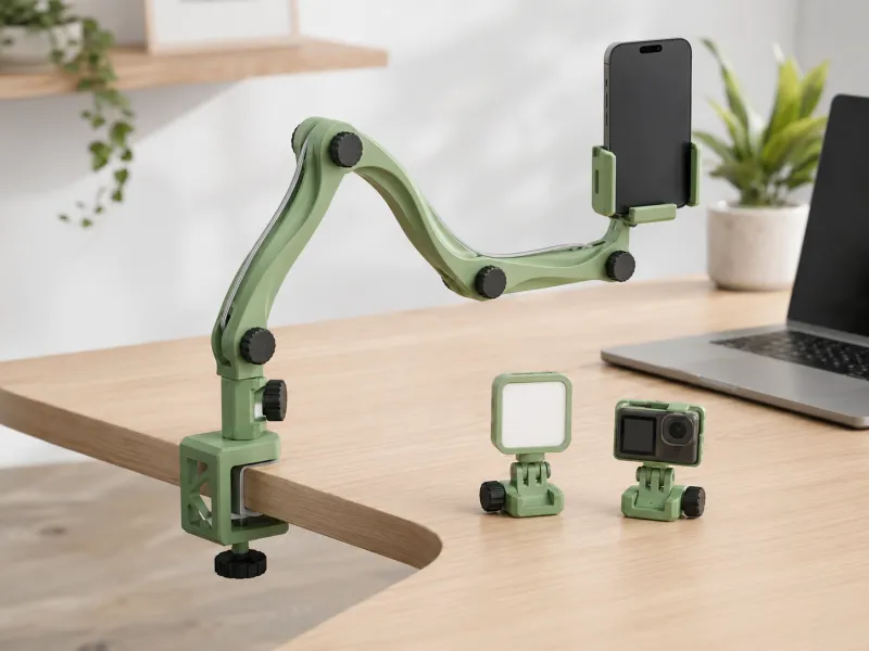 Supporto per telefono articolato e regolabile STL stampabile in 3D da scrivania