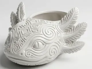 Axolotl - Kopf, Hexa Design - Behälter - Blümentopf