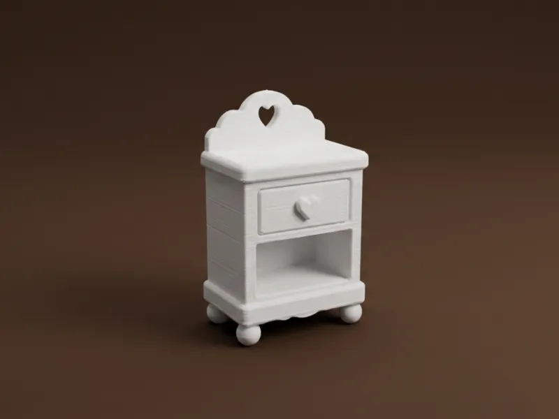 Dollhouse Bedside Table Nightstand 3D Model